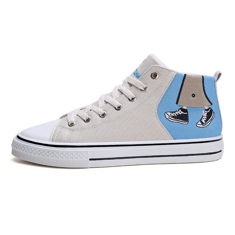 

KIANII Girls Casual High-Top Flat Boots 2021Fashion Mixed Colors Vulcanized Shoes 35-44size Travel Lace-Up Canvas Shoes For Boys