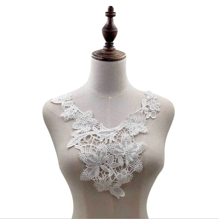 

20Pieces Lace Collar Garment Accessories Neckline Vintage Fabric Trims Applique Embroidered Lace Trim