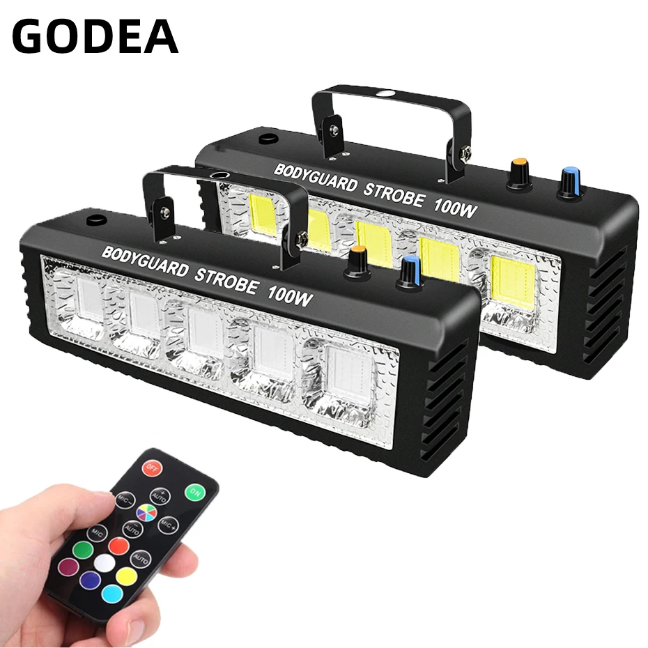 

GODEA RGB White DJ Disco Strobe Light 40W 60W 100W Remote Sound Control Flash Party Dance Bar Holiday Club Stage Lighting Effect