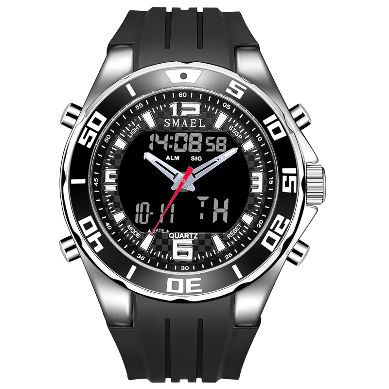 SMAEL часы мужские спортивные резиновый ремешок для часов аналоговый цифровой