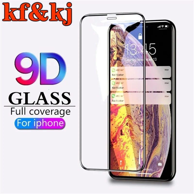 9D полное покрытие Закаленное стекло пленка для iPhone X 5 5s se 6 6S 7 8 Plus XR XS Max 11 Pro