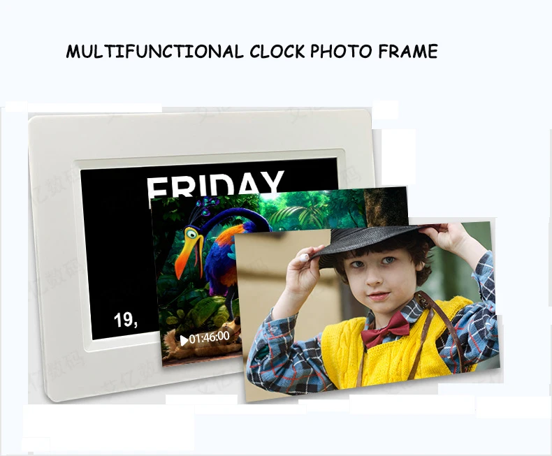 

2020 New Christmas Gift for Parents 7 Inch Digital Clock Machine Old Man Alarm Clock Calendar HD Digital Photo Album