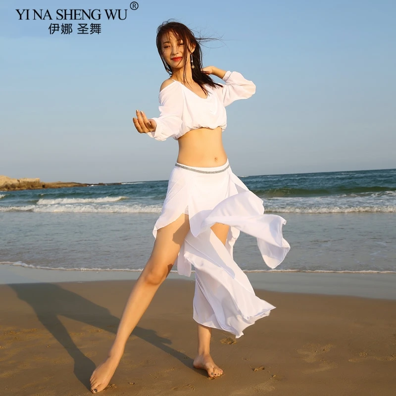 Новинка женский костюм для танца живота тренировочные комплекты одежда сетчатая