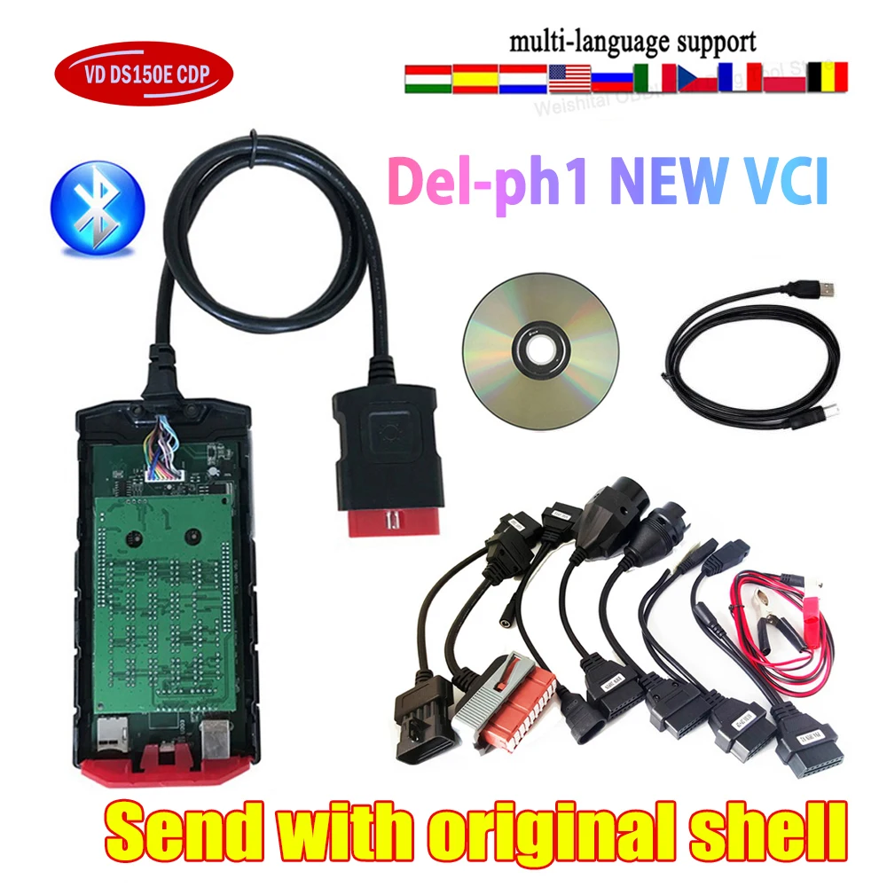 Новинка 2021 г. новинка 2018 R0 2017.R3 генератор ключей vci vd ds150e cdp с bluetooth для сканера delicht
