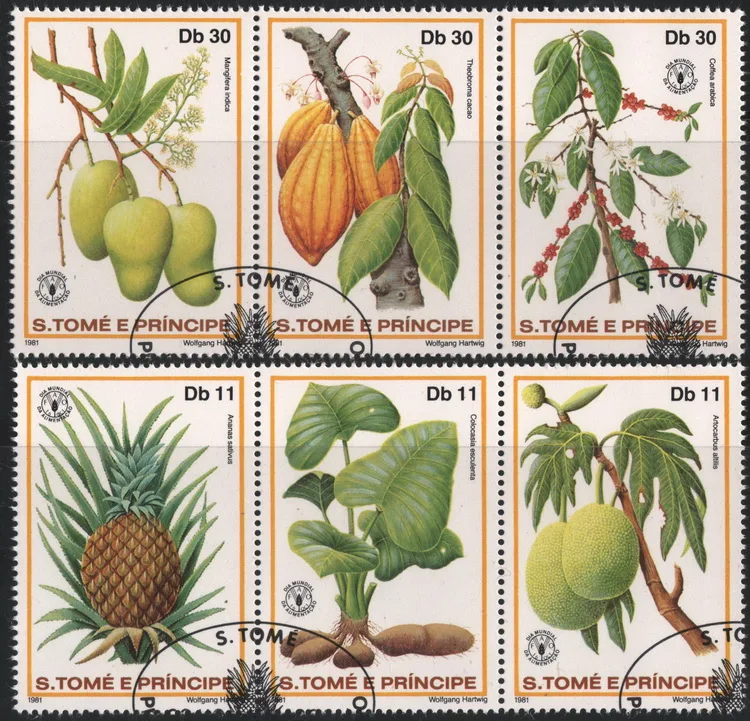 

6 шт./набор, почтовые марки с маркировкой «Сан-Томе и Принсипи»