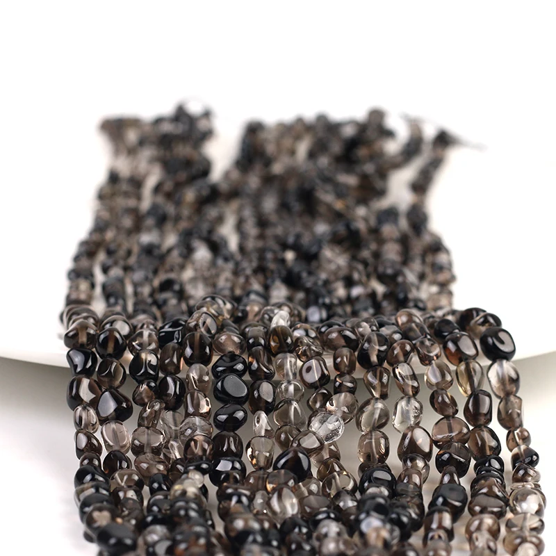 Бусины из гравия овальной формы 5*8 мм бусины натурального коричневого кварца для