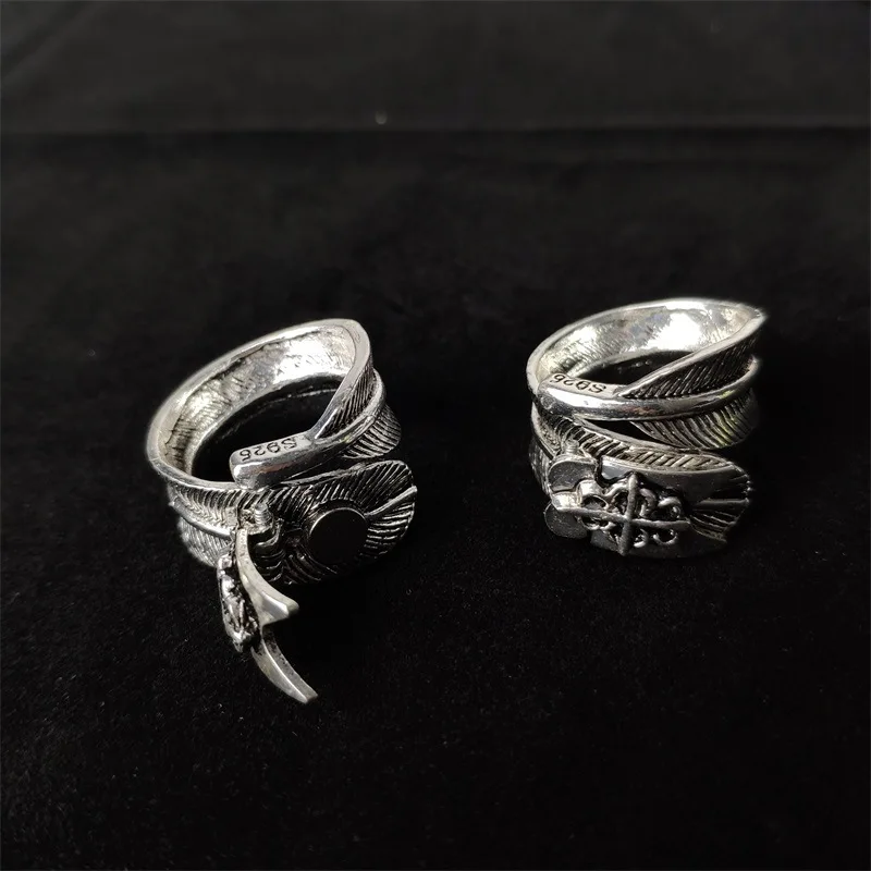 Кольцо с перьями винтажное Регулируемое лезвие пальца модные парные индивидуальные аксессуары между вашей
