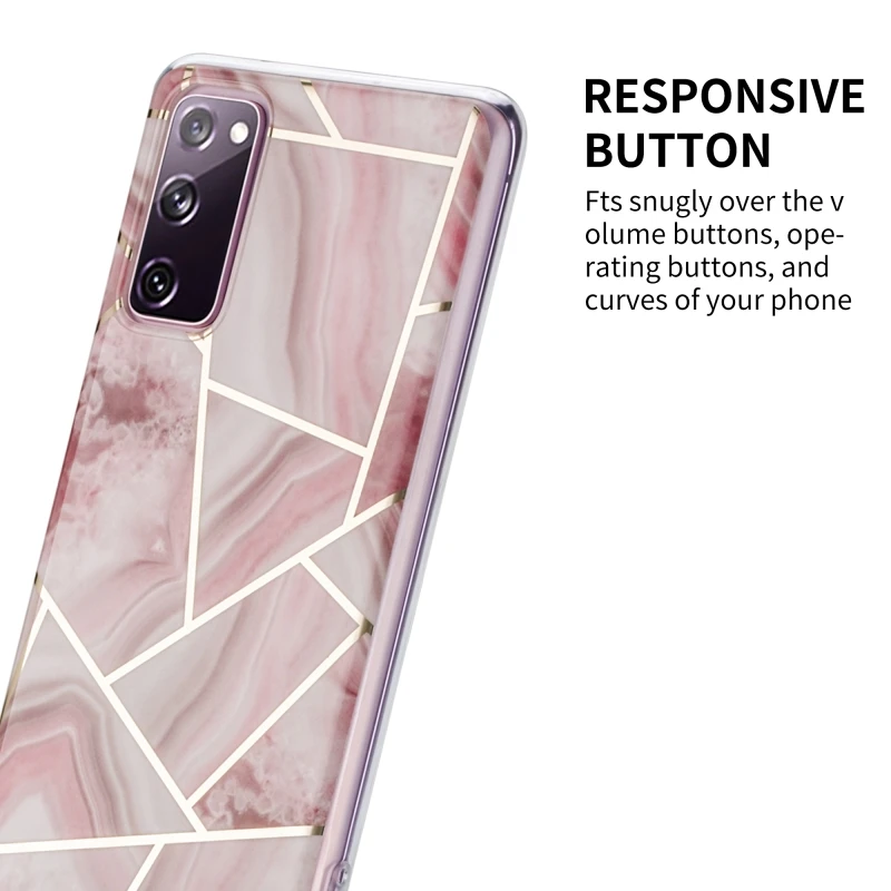 

For Samsung S20 S20plus S20ultra S20FE IMD Splicing Electroplating Marble Drop-Resistant Phone Case