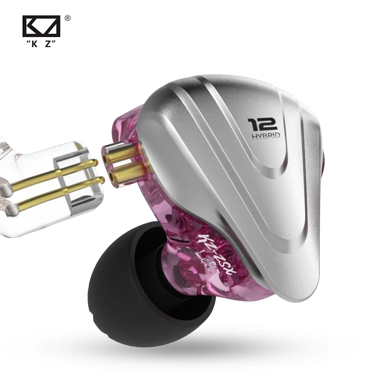Металлические наушники KZ ZSX 12-блочная гарнитура с шумоподавлением гибридные