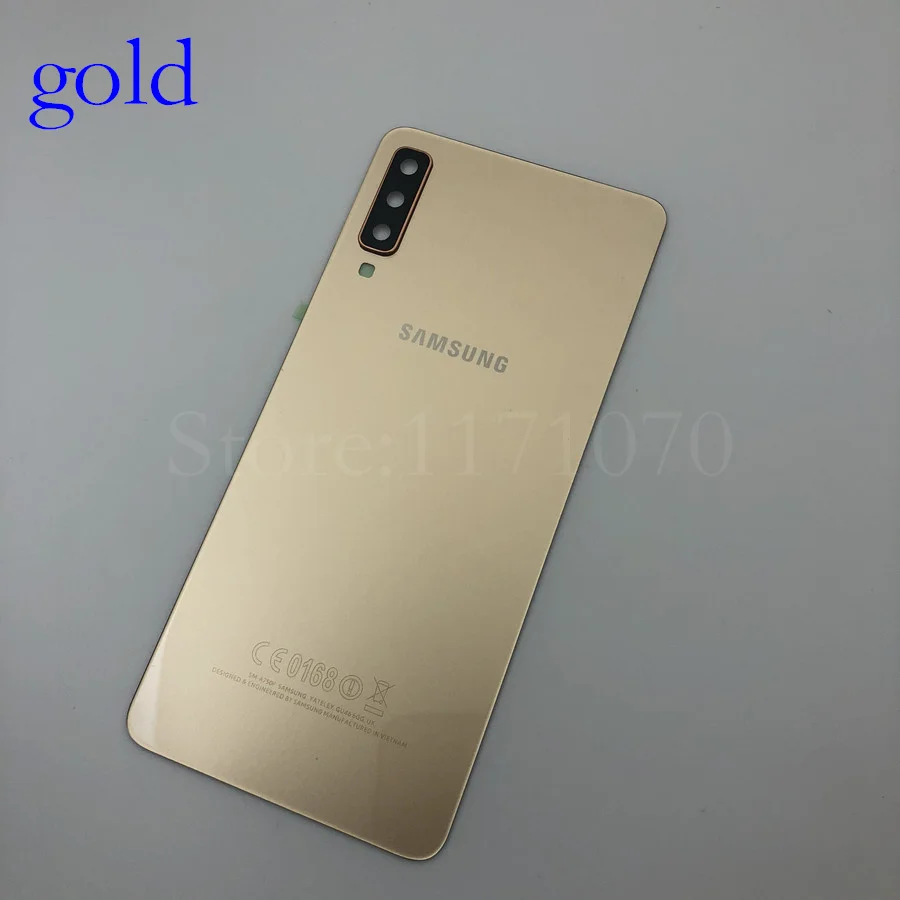 A750 gold Для samsung Galaxy A7 Задняя крышка батареи A750 чехол A750F SM-A750 задняя дверь корпус стеклянная панель запасные части - Цвет: A750 gold