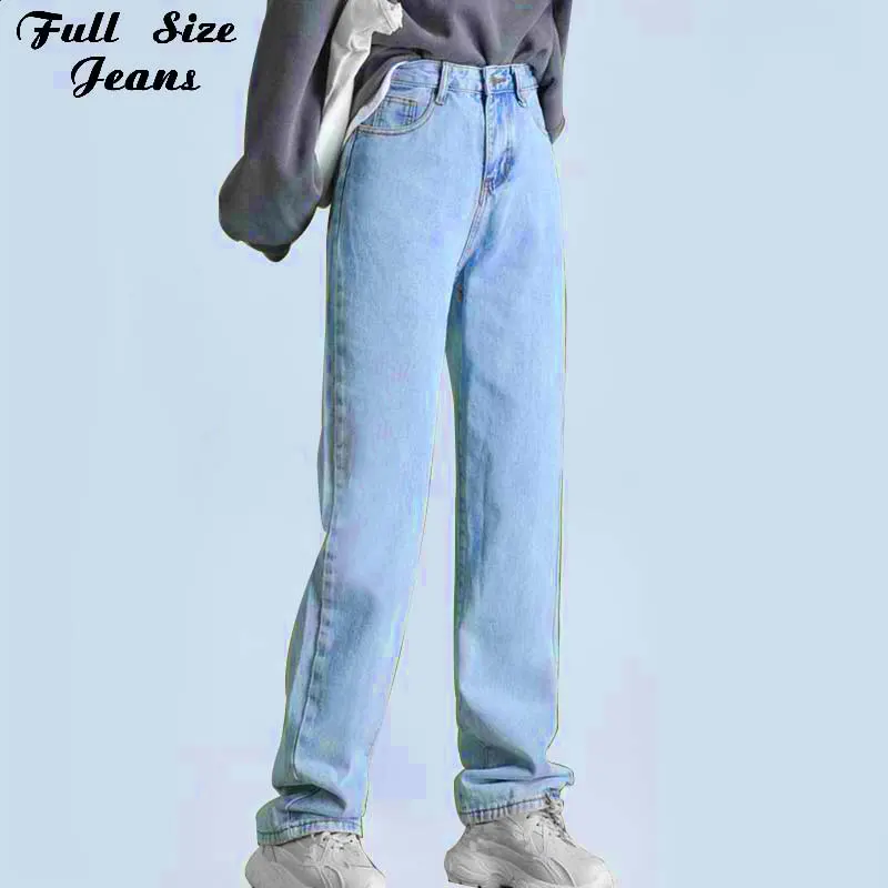 

Light blue jeans young street fashion girl straight leg pants straight slim sexy perfect curvy mom clothing 4XL 5XL
