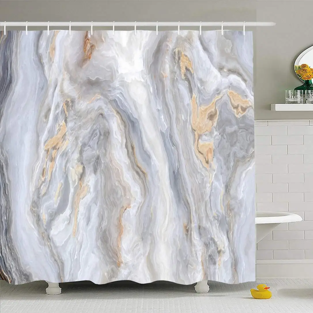 Душ Шторы для ванной комнаты с крючками 60x72 красивые серые Настольный настенный