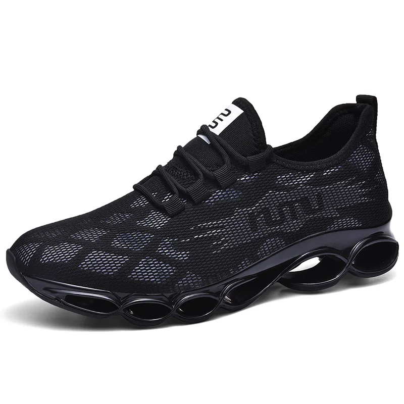 Черный Мужские кроссовки; дышащая повседневная обувь; красовки; Mocassin Basket Homme; сетчатые легкие кроссовки; Chaussures для мужчин; спортивная обувь - Цвет: Черный