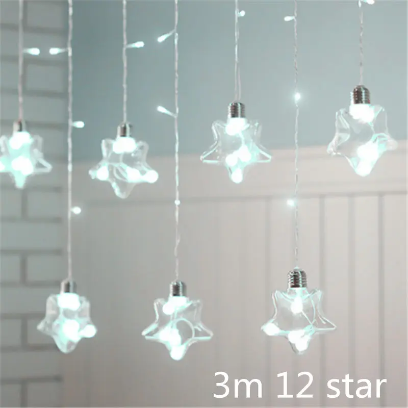 wish star-white Новогоднее Рождественское украшение для дома Светодиодная гирлянда с шариками желаний для занавесок Новогодняя гирлянда Natal, Q - Цвет: wish star-white