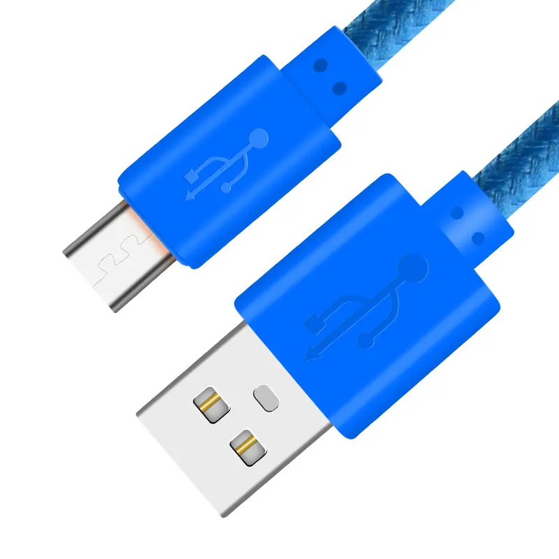 Blue Быстрый USB 1 м 2 м 3 м нейлоновая оплетка Micro USB кабель для samsung Galaxy S7 6 Xiaomi htc LG NokiaTablet кабель для передачи данных зарядный Шнур зарядное устройство - Цвет: Blue