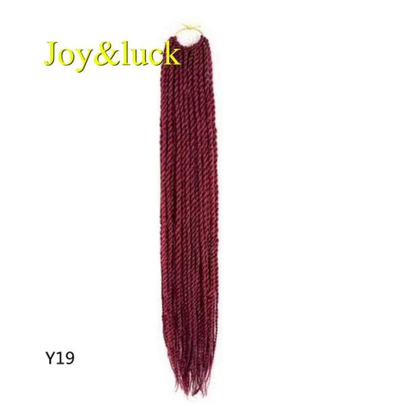 Y19 Joy& luck 24 дюйма Сенегальские закрученные крючком косички 30 прядей синтетические волосы для наращивания плетение волос - Цвет: Y19
