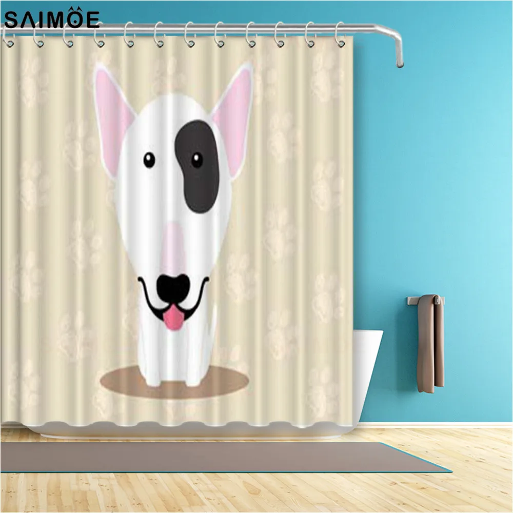 Забавный портрет собаки рокстар бультерьер занавеска для душа с животными из