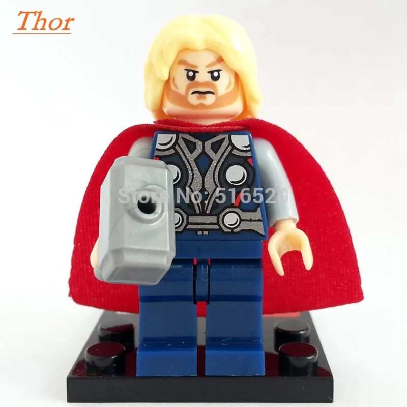 Thor Один горячий Супер Герои 500+ горячая фигурка Marvel DC Мстители Дэдпул Звездный огонь Бэтмен Супермен железный человек строительные блоки игрушки - Цвет: Thor