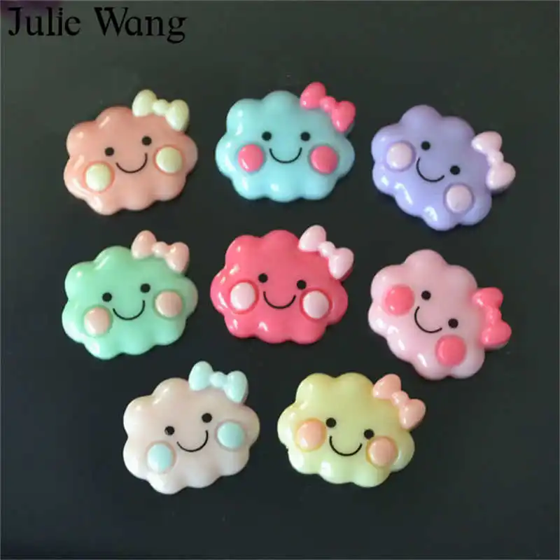 Julie Wang 20 шт. Смола Мультфильм Облако шармы улыбающиеся смешанные цвета аксессуары