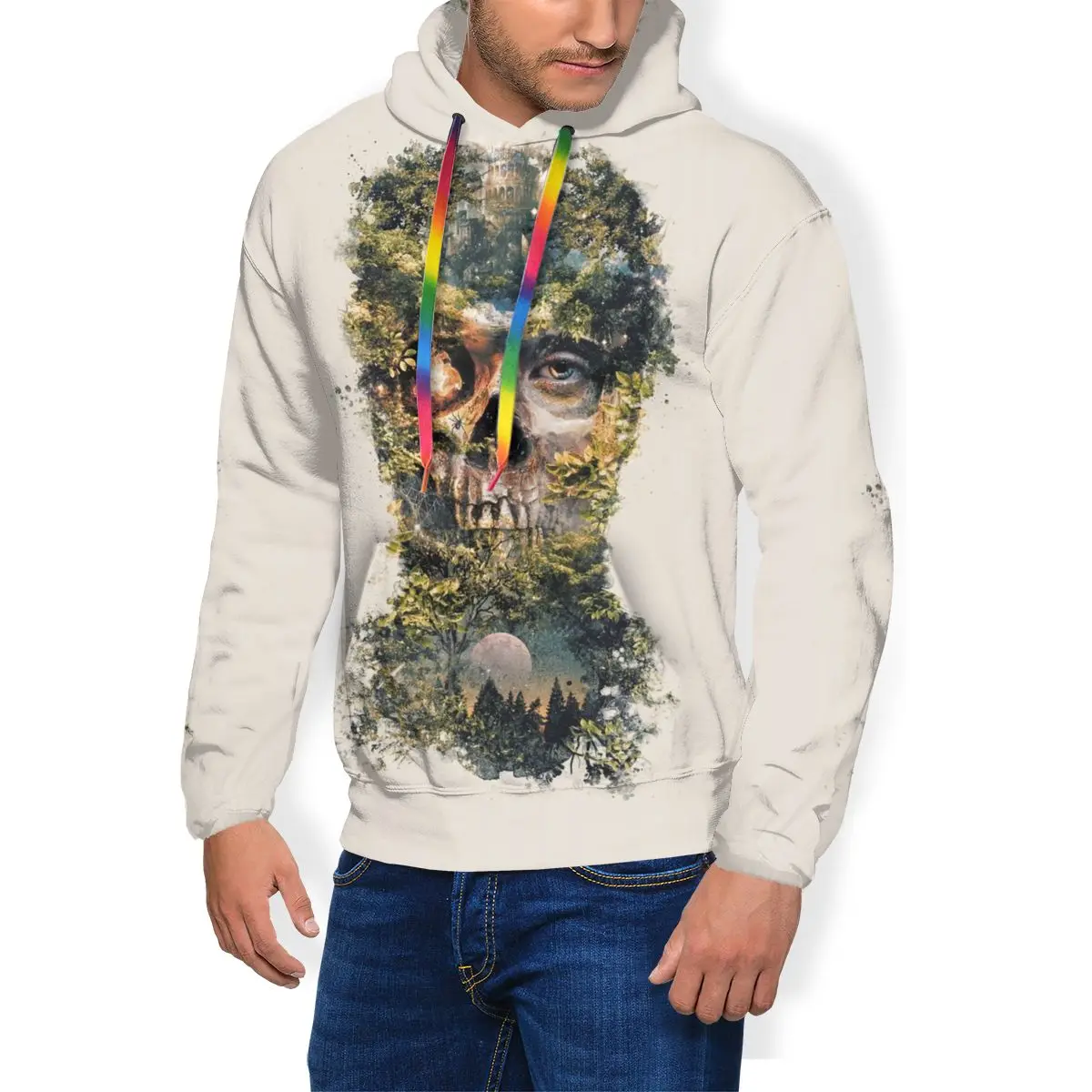 

Terror Hoodie The Gatekeeper Dark Surrealism Art Hoodies Polyester Men Pullover Hoodie Cool Winter Hoodies