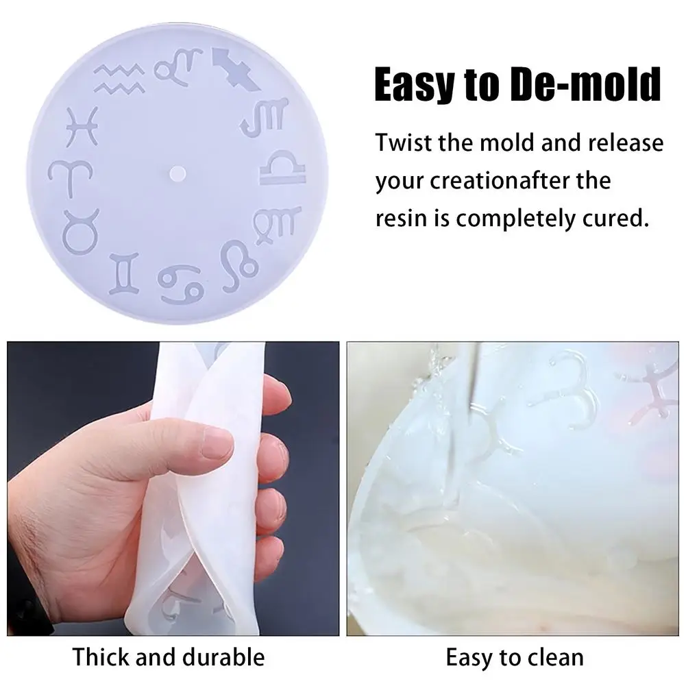 

Constellation Clock Mold Silicone DIY Crystal Epoxy Resin Mould Handmade Crafts Ornaments Home Desktop Decoration Clock Mould