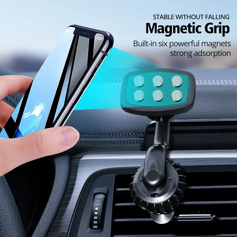 car bracket car phone holder with multifunctional 360 degree rotating air outlet magnetic buckle type car phone holders stands free global shipping
