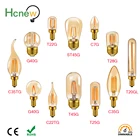 E14 E27 ретро светодиодный ная спиральная лампа накаливания 4 Вт теплый белый свет 2200K 220V C35 C7 T20 T22 T28 ST45 T25 G40 винтажная лампа Эдисона