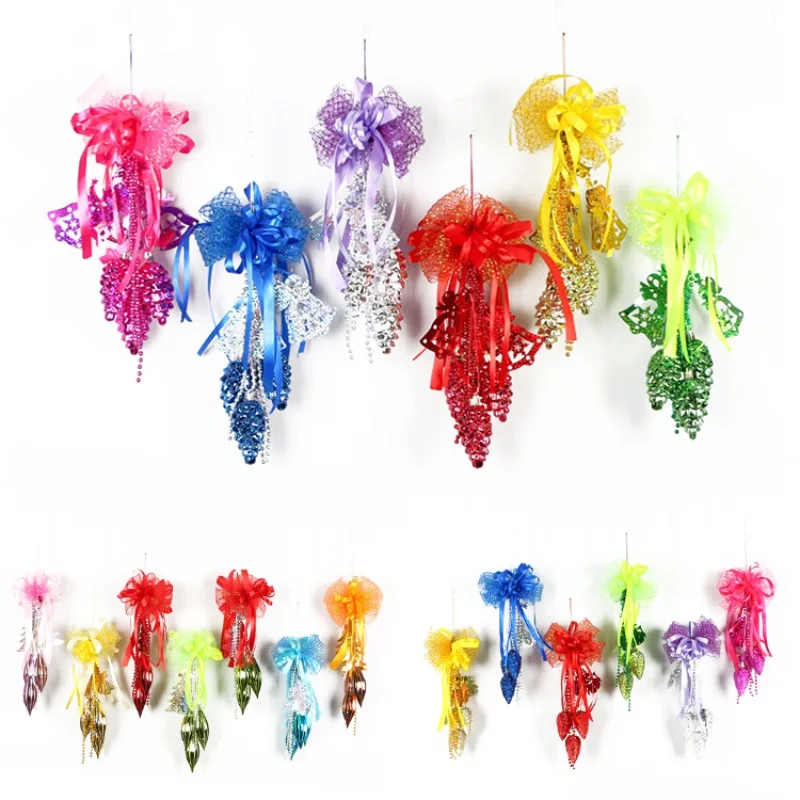 Рождественские украшения для дома ручной работы сосновые шишки банты