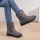Зимние женские водонепроницаемые ботильоны 2021, женские теплые ботинки на низком каблуке, женские удобные нескользящие ботинки, женская обувь