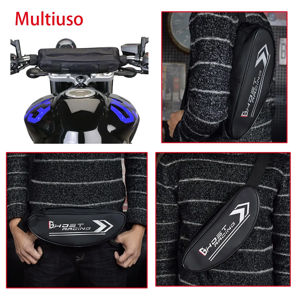 

Waterproof Motorcycle Handlebar Bag Bike Fork Storage Shoulder Pack Waistbag