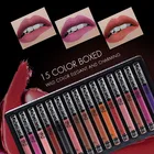 12 шт.компл. TEAYASON Обнаженная Матовая жидкая губная помада блеск для губ комплект Водонепроницаемый длительный антипригарным чашки блеск для губ, помада для губ комплект