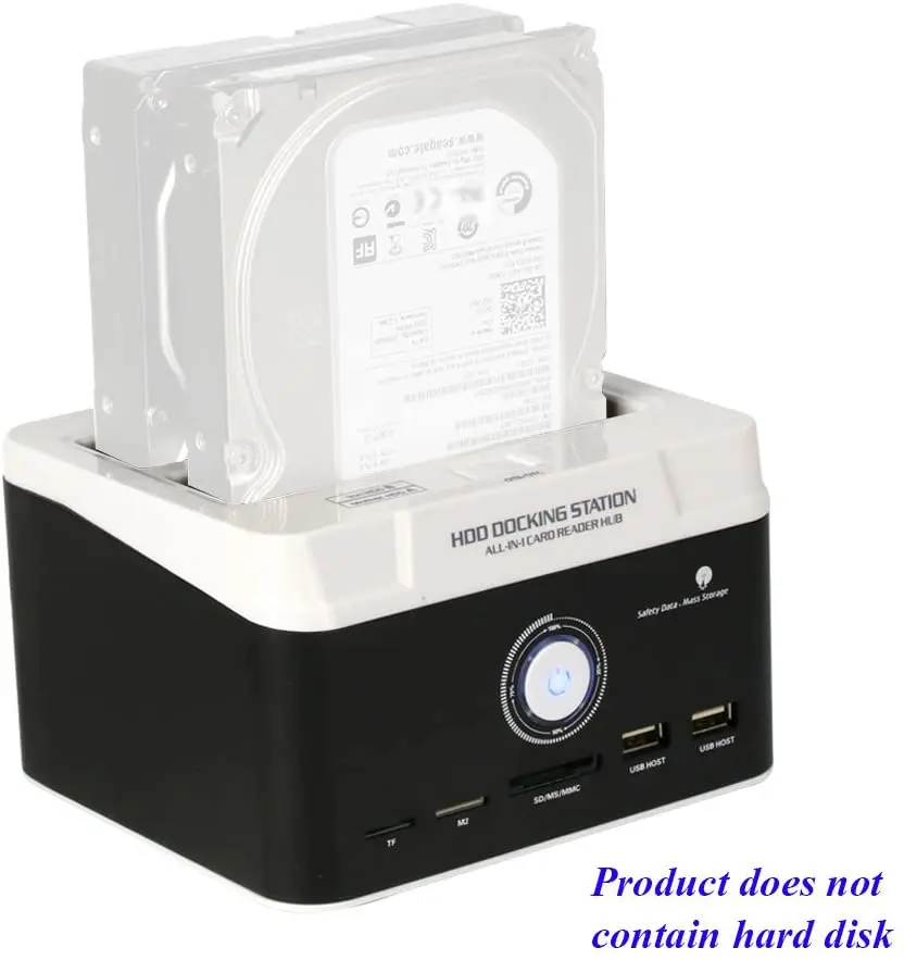 

Док-станция Tccmebius с USB 3,0 на SATA, два слота, док-станция с USB 2,0 концентратором и картридером для 2,5, 3,5 дюйма, HDD, SSD, SATA