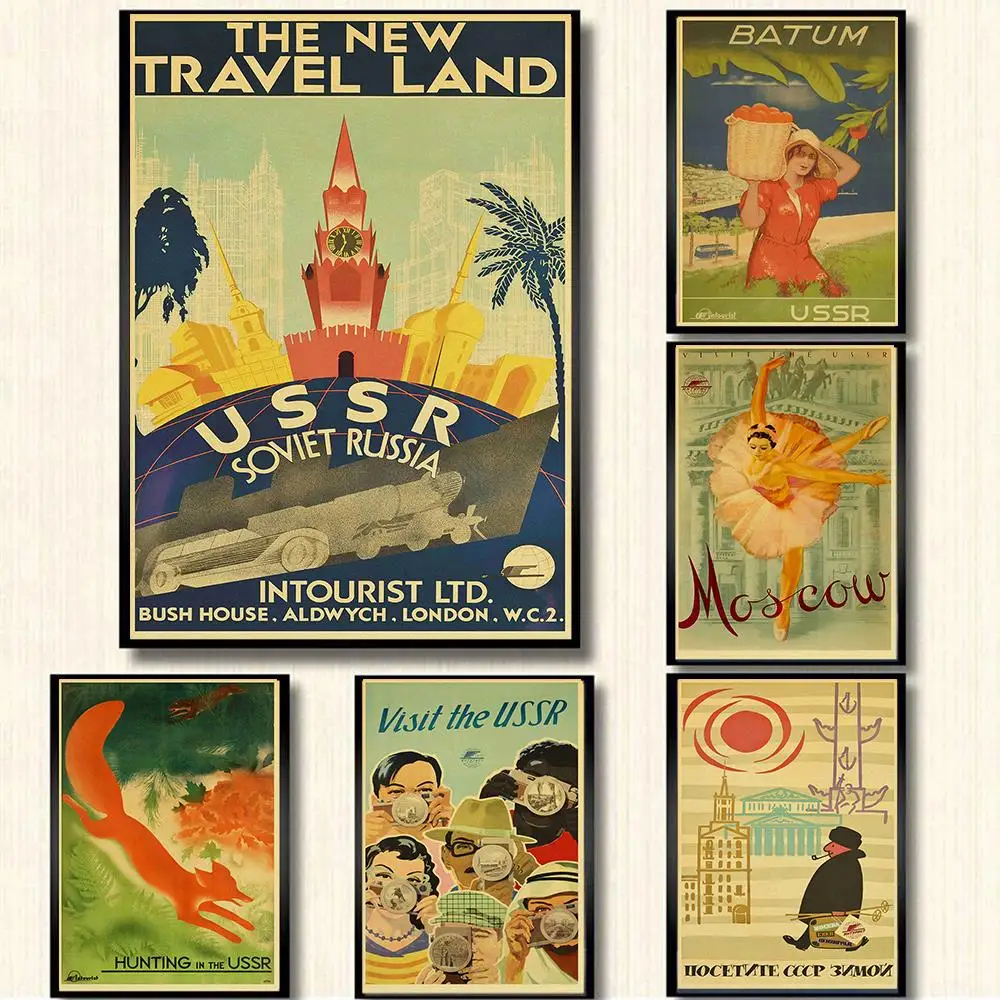 Винтаж советский путешествия плаката крафт-бумага печатных стены Плакаты для на