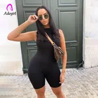 Комбинезон женский для фитнеса, летний, однотонный, облегающий, спортивный, короткий, без рукавов, для тренировок, 2021