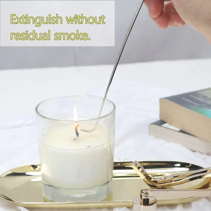 

4pcs/set Candle Snuffer Trimmer Hook Tray Dipper Candle scissors Accessory Stainless Steel Extinguisher Flame Home Decoration