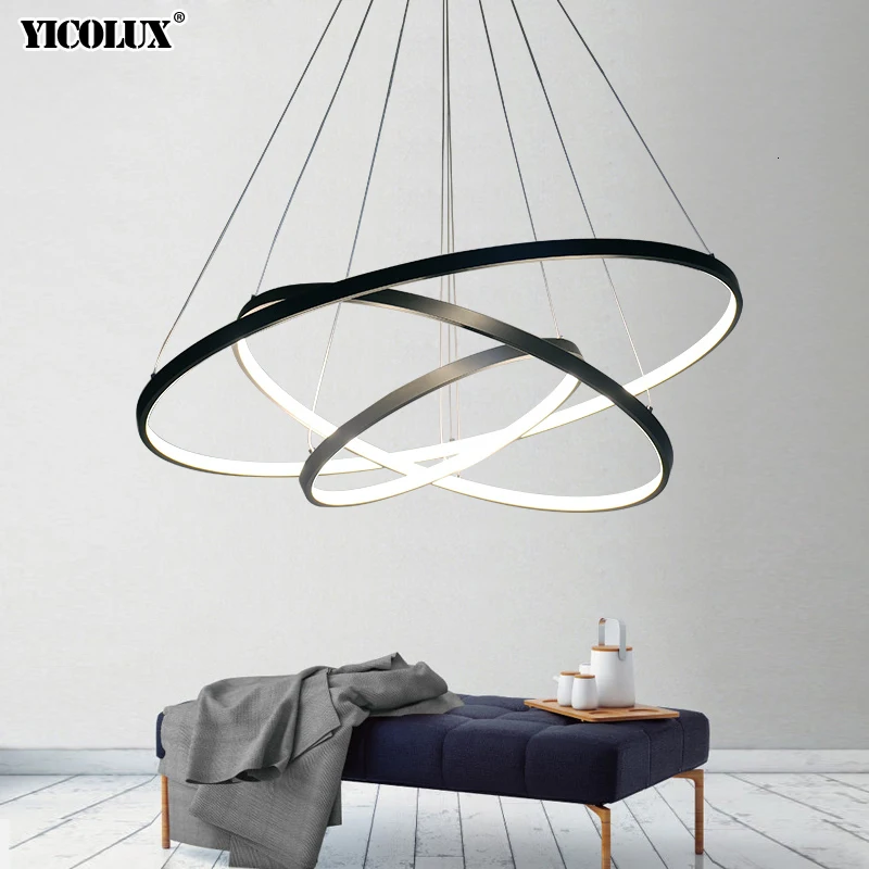 Современные подвесные светильники для гостиной фойе номер 1/2/3 кольца круг акрил