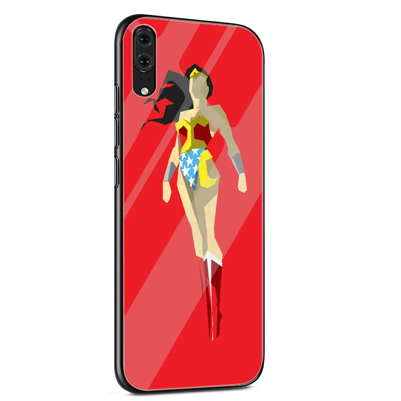 Phone Case Glass For Huawei Honor Mate 20 7A Pro 9 10 P30 P20 P10 Lite Y6 Y9 8X Cover Wonder Woman Comics |