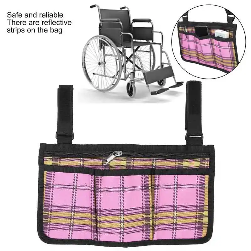 

Multifunctional Wheelchair Side Hanging Bag Office Chair Storage Bag Folding Sundries Bag Armrest Pouch Organizer 1Pcs