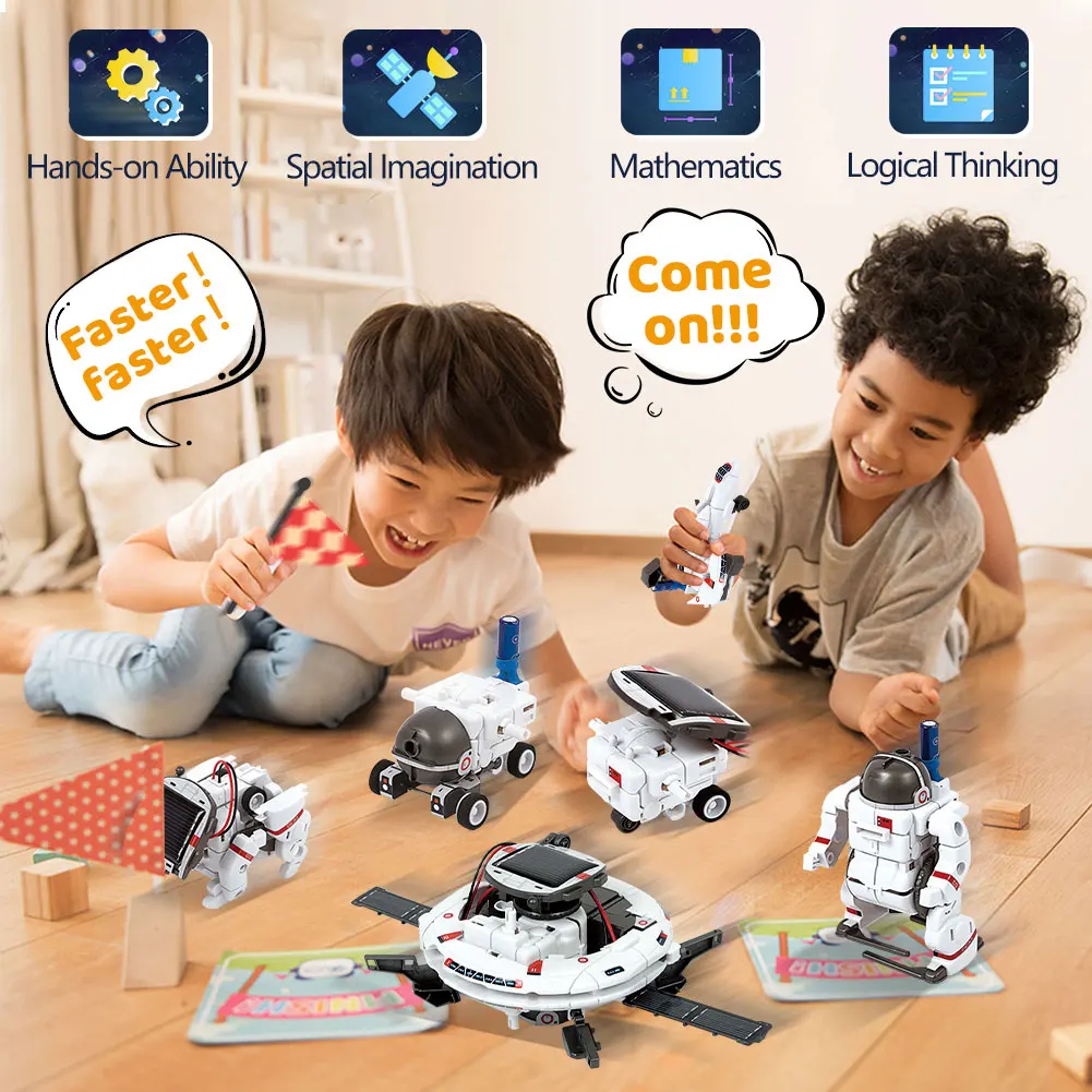 stem solar robot educational toys technology science kits learning development scientific fantasy toy for kids children boys free global shipping