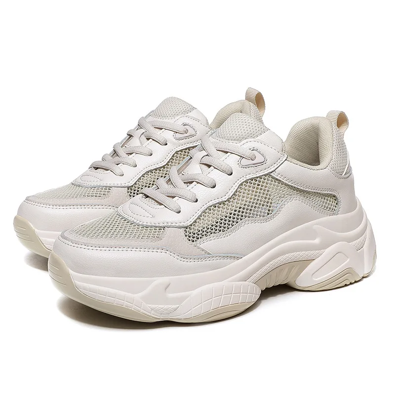 

Daddy shoes women's summer new mesh breathable running leisure 34 small size sports thick soles increased wild women's shoe