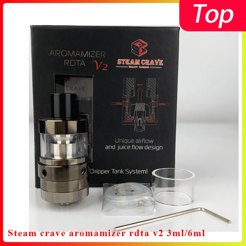 Оригинальная Паровая жажда ароматизатор V2 RDTA 3 мл/6 мл 23 мм Vape атомайзер MTL
