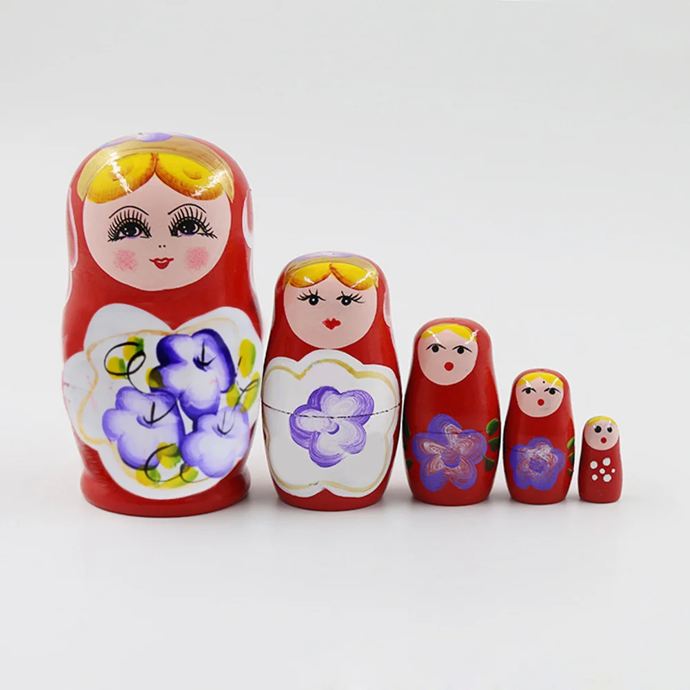 5 шт. мультяшная деревянная новинка русская гнездовая Матрешка набор кукол