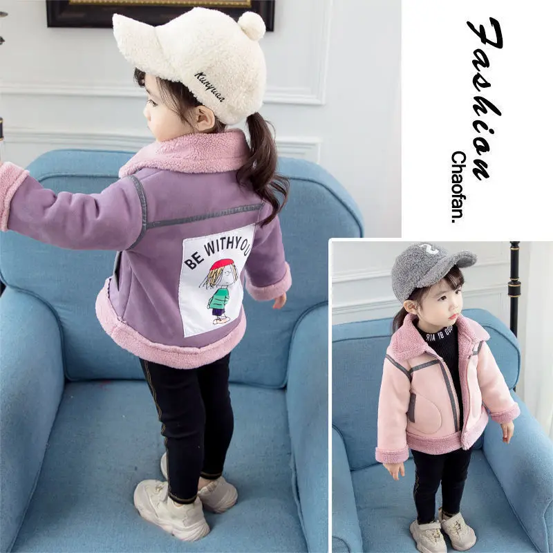 Зимнее пальто для девочек новая верхняя одежда детей модные толстые бархатные