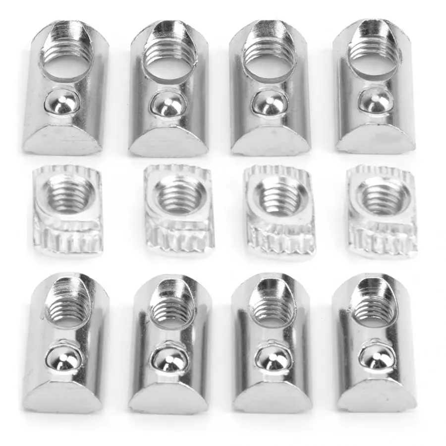 50 шт Круглый рулон т слот пружинная гайка никелированная углеродистая сталь