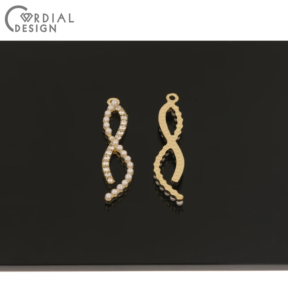 

Cordial Design 50Pcs 9*38MM Jewelry Accessories/Rhinestone Pendant/Twisty Shape/Imitation Pearl/DIY/Hand Made/Earring Findings