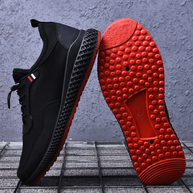 Мужская спортивная обувь Корейская мода повседневная Дышащая тканая Мужские