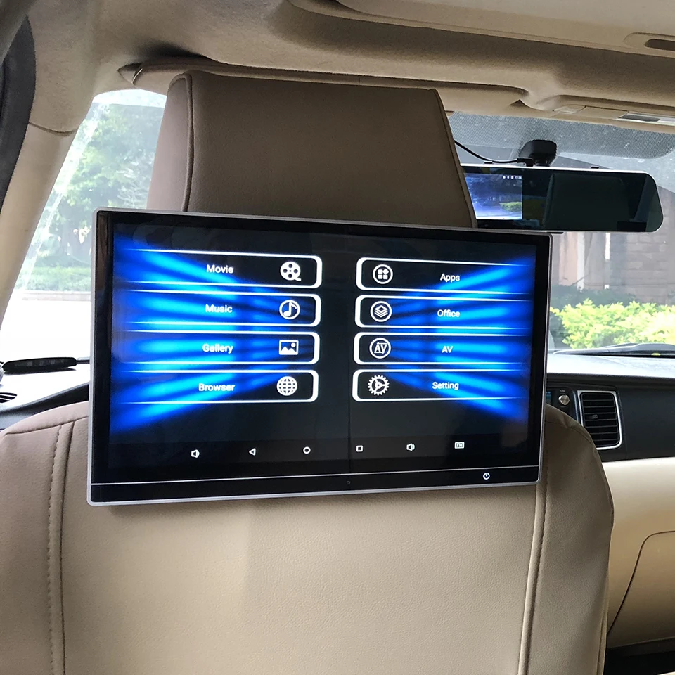 Монитор на подголовник автомобиля 12 5 дюйма Android 9 0 8 ядер 2 ГБ + 16 HD 1080P Wi Fi USB