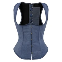 corsets and bustiers corset denim jean corsage slimming underbust bustiers vest sexy lingerie straps plus s