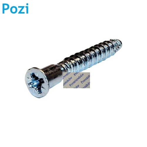 Pozi 100 шт./лот M5 M6.3 M7mm шестигранный Pozi приводной винт с плоской головкой, Оцинкованная мебель, монтажная розетка, резьбовой болт - Цвет: Pozi