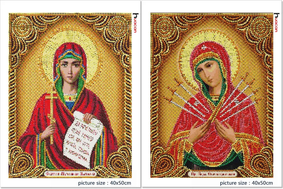 Huacan Diamond Painting Madonna Full Square Diamond Embroidery Religion Home Decoration 5D Diy Mosaic Rhinestone Gift